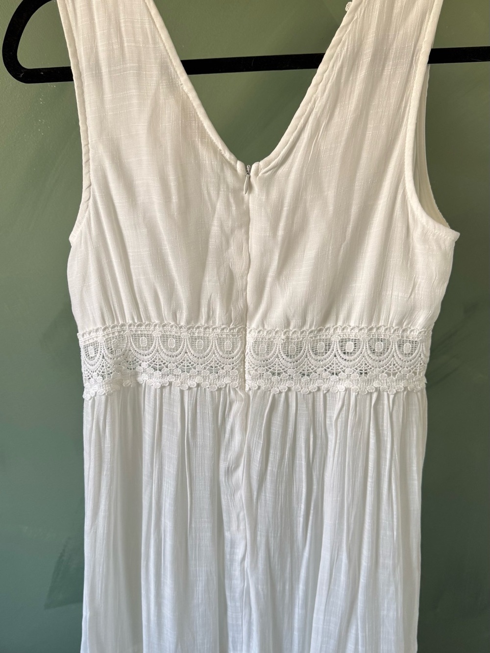 Rebellion White Lace-Trim V-Neck Maxi Dress - Picture 3 of 5